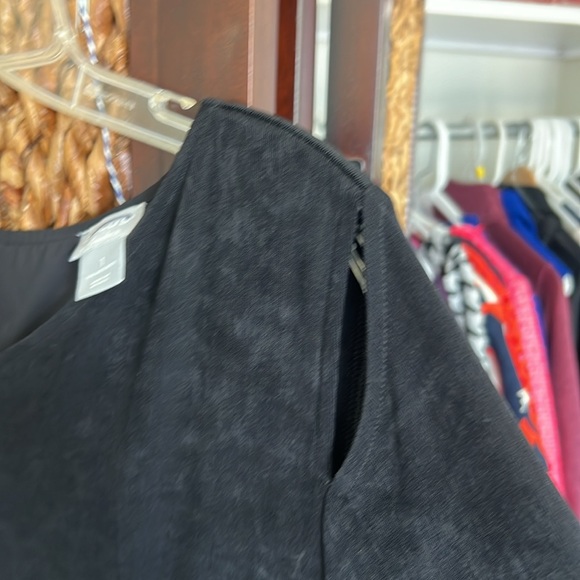 Chico’s jumpsuit travelers black zip back elastic 14” flat waist, wide leg 12” - Picture 4 of 7